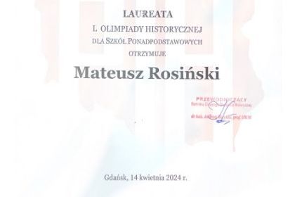 Nasz „HISTORYCZNY” laureat 