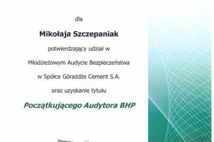 Tydzień Bezpieczeństwa w spółkach Grupy Górażdże 