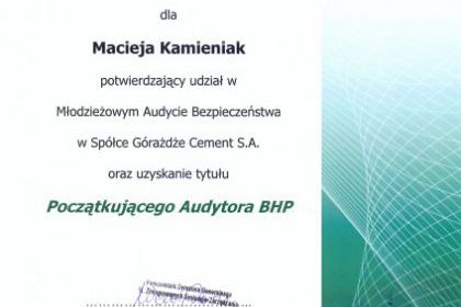 Tydzień Bezpieczeństwa w spółkach Grupy Górażdże 