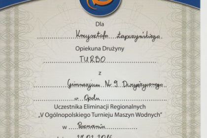V Ogólnopolski Turniej Maszyn Wodnych 