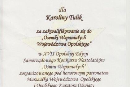 GALA WOJEWÓDZKA XVII OPOLSKIEJ EDYCJI SAMORZĄDOWEGO KONKURSU NASTOLATKÓW \