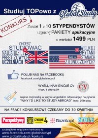 KONKURS DLA LICEALISTÓW, studia na najlepszych uczelniach na świecie