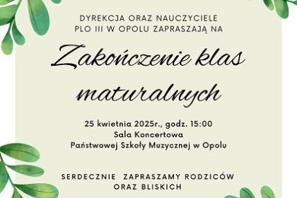 Zakończenie klas maturalnych 2025