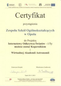 CERTYFIKAT INTERNETOWY ODKRYWCA ŚWIATÓW ...