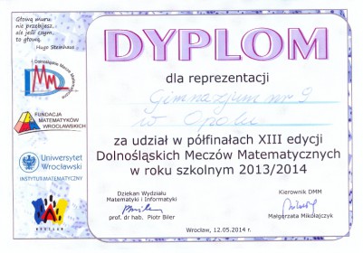 Sukces Trójki w finale Dolnośląskich Meczów Matematycznych